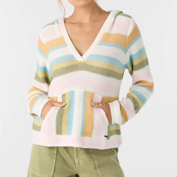 O'Neill Sweaters - O'Neill Pastel Striped V-Neck Sweater